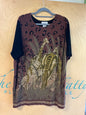 Teddi Blouse - Brown, Black, Green, Beige - 1X