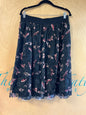 Cato Skirt - Black with Pink and Purple Floral Pattern - 22/24
