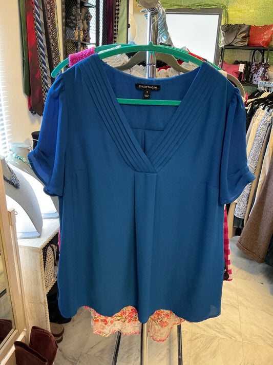 Hawthorn Blouse - Blue - 1X