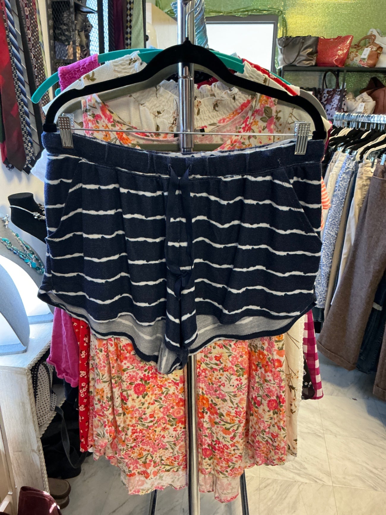 Cacique Sleepwear/Shorts - Navy and White - 14/16