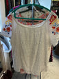 Rafaella Studio Blouse - White with multicolored embroidery - 1X