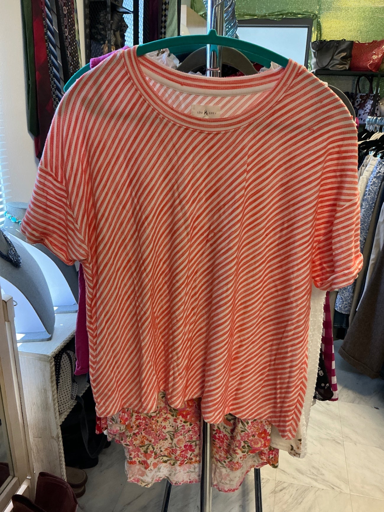 Lou & Grey T-Shirt - Red and white - 1X