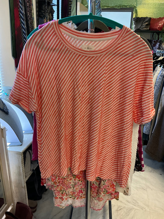 Lou & Grey T-Shirt - Red and white - 1X