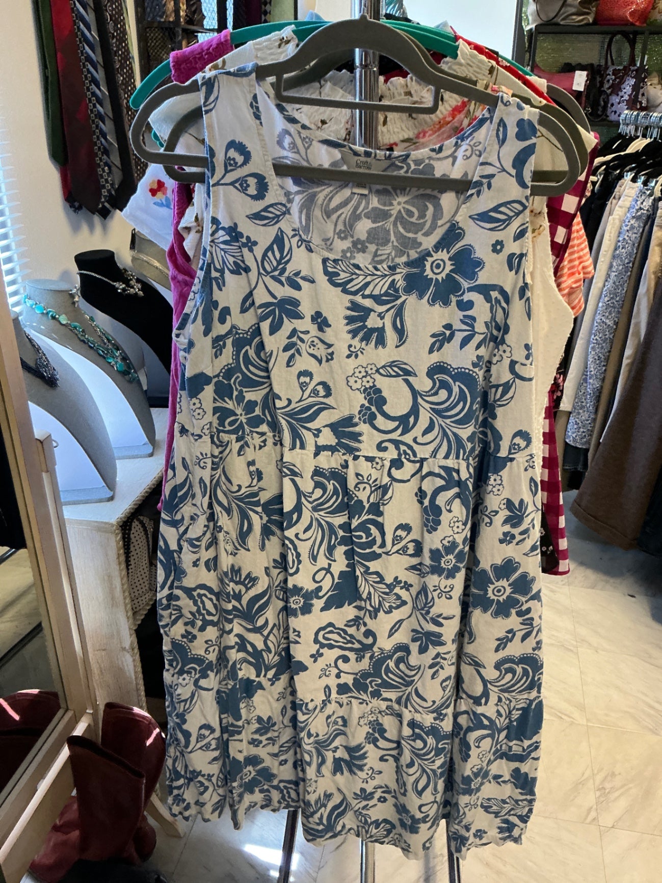 Croft & Barrow Dress - Blue and white - 1X