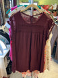 daniel rainn Sleeveless Blouse - Burgundy - 1X