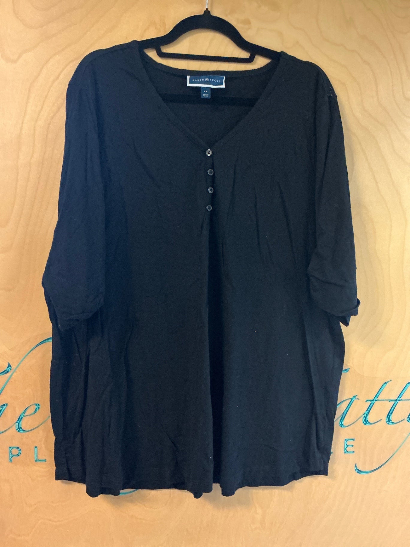 Karen Scott Blouse - Black - 3X