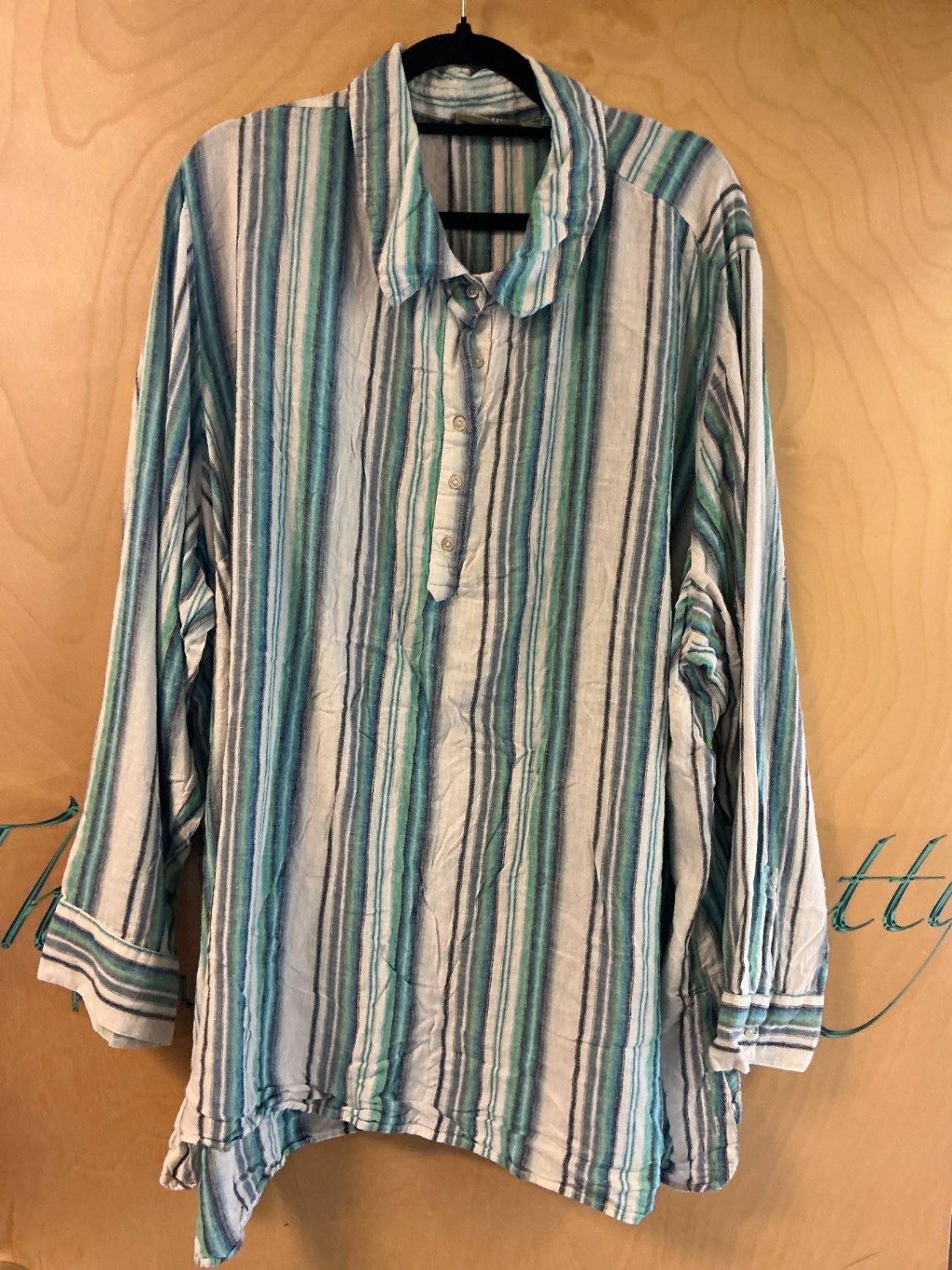 D & Co Blouse - Multicolored (Predominantly White, Blue, Green, Black) - 5X