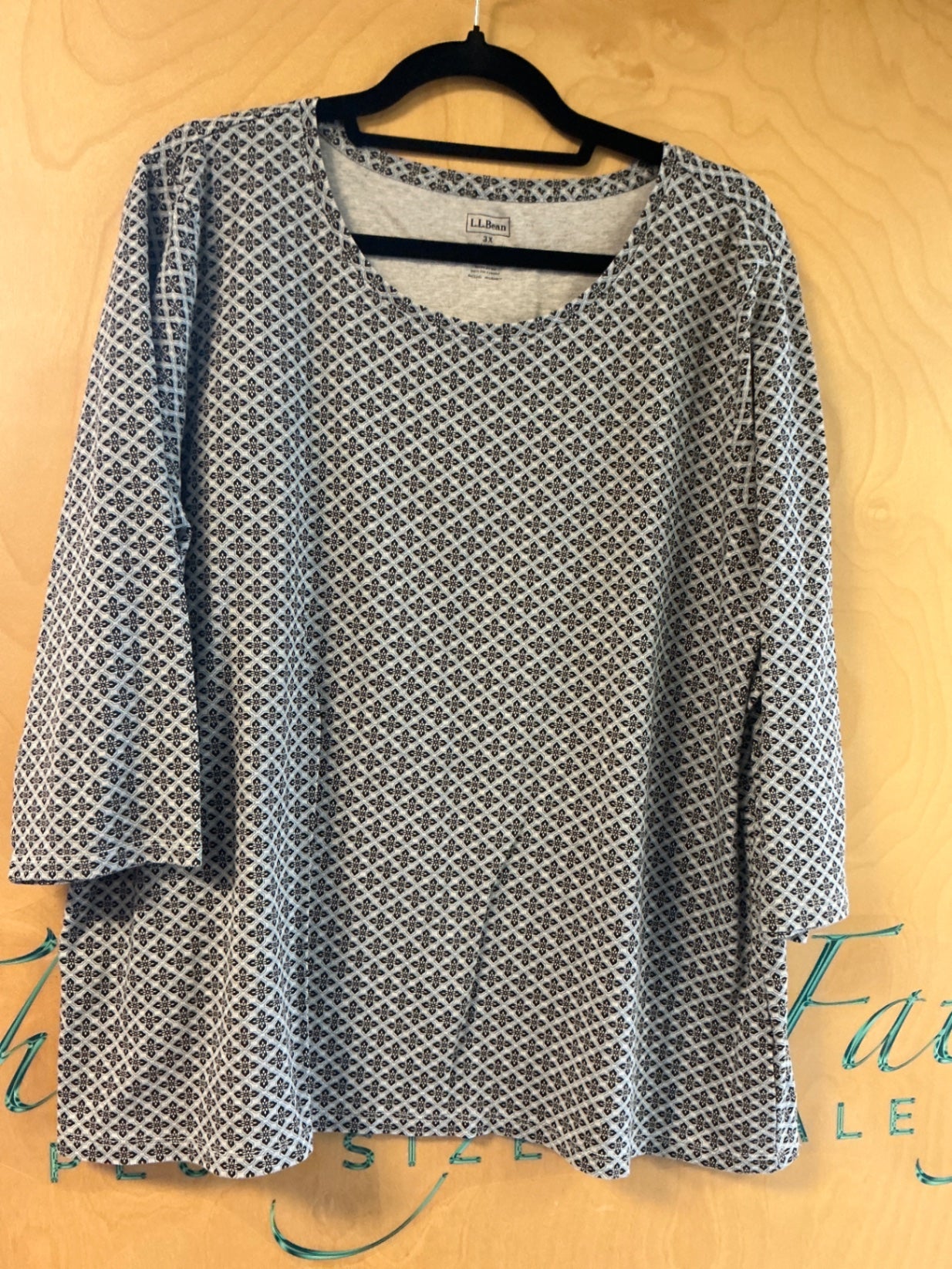 LL Bean Blouse - Black and white - 3X