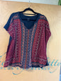 Lucky Brand Blouse - Red and navy blue - 2X