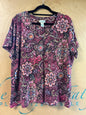 Caribbean Joe Blouse - Pink with multicolor patterns - 3X