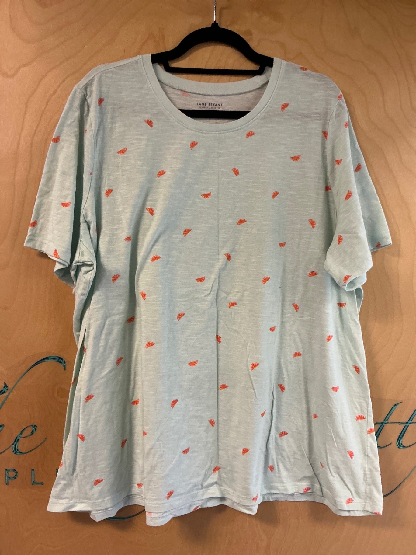 Lane Bryant T-Shirt - Light Gray with Red Pattern - 22/24