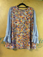 Logo Blouse - Multicolor (mainly purple, orange, yellow, green, and lavender) - 3X
