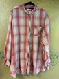Sonoma Button-Up Shirt - Pink and beige - 5X