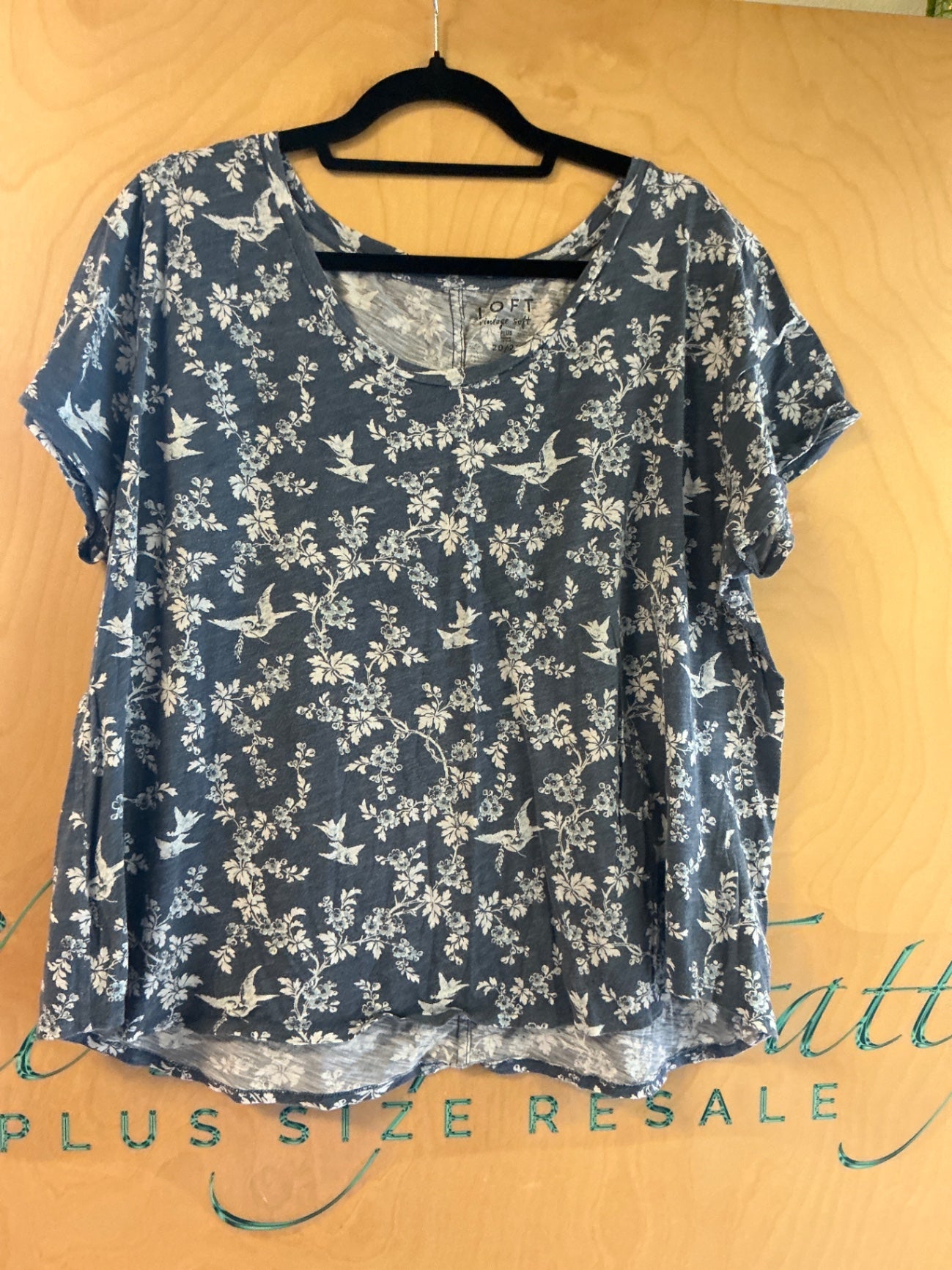 LOFT Blouse - Blue and White - 20/22
