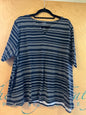 Croft & Barrow Blouse - Navy blue with white stripes - 3X