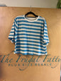 Not specified Cropped T-Shirt - Blue and White - XXL