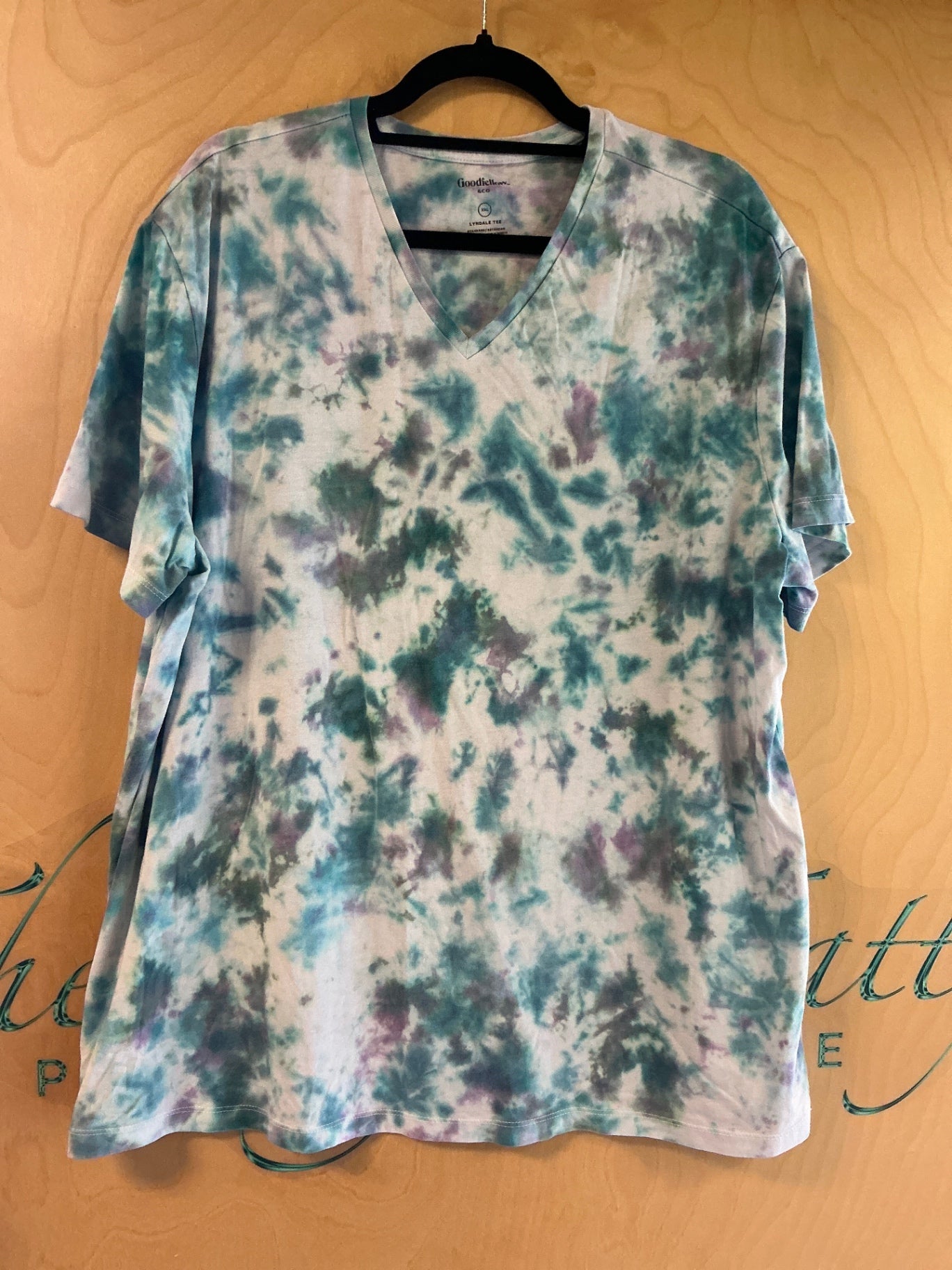 Goodfellow T-Shirt - Multicolor (Teal, purple, and white tie-dye) - XXL