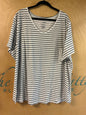 Sonoma T-Shirt - White with black stripes - 4X NWT