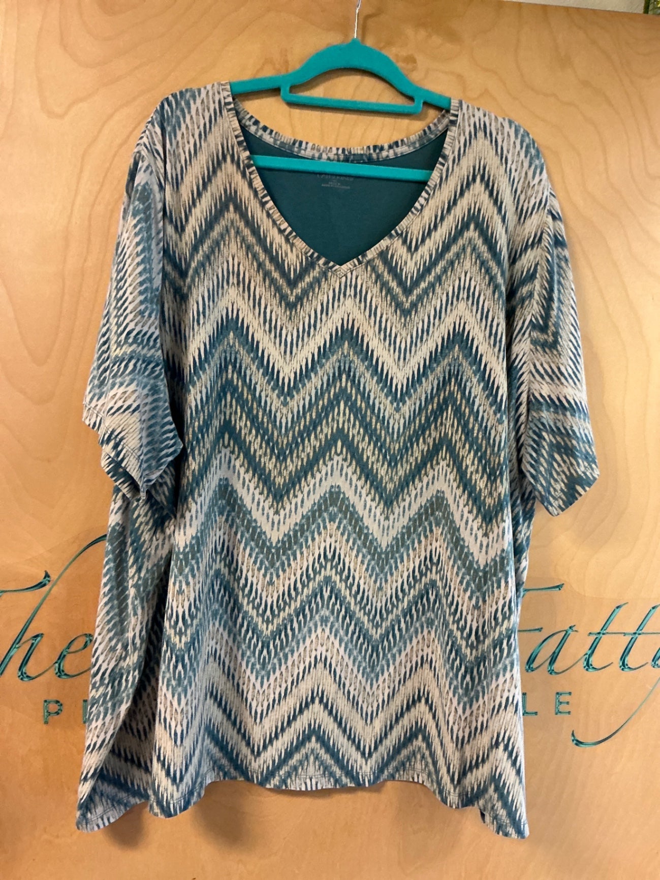 Catherine’s T-Shirt - Beige and blue - 4X