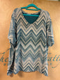 Catherine’s T-Shirt - Beige and blue - 4X