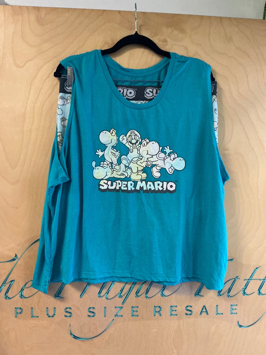 Super Mario Pajama Tank/Shorts Set - Turquoise - 3X