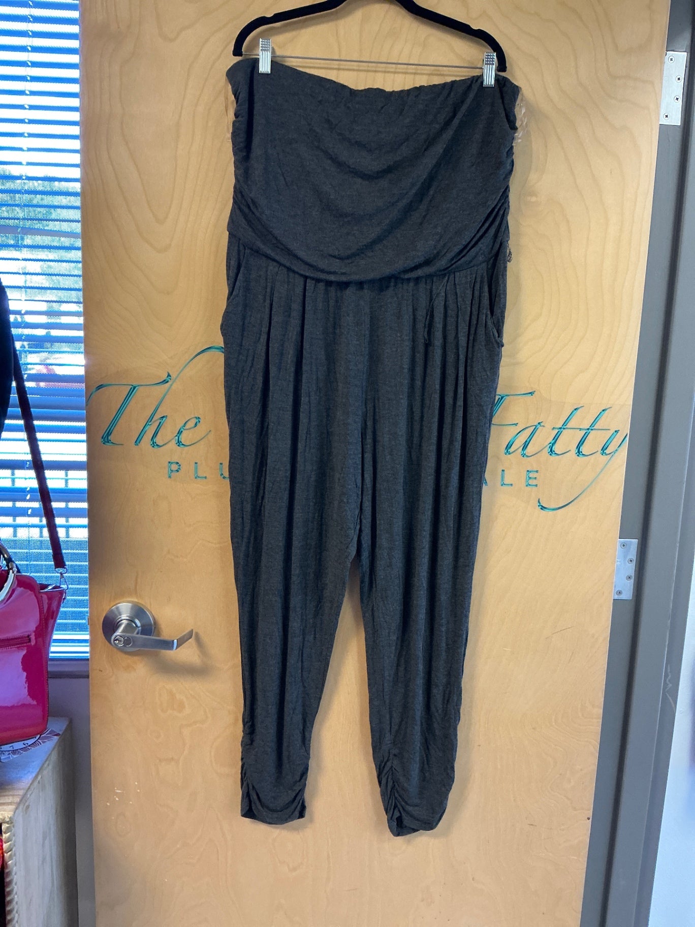Heart Hips Strapless Romper - Dark Gray - 3X