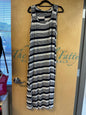 Pinc Maxi Dress - Navy Blue and White - 2X