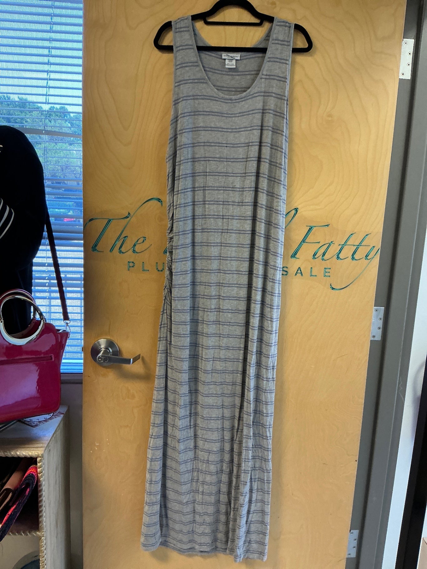 Liz Lange Maternity Maxi Dress - Gray with purple stripes - XXL