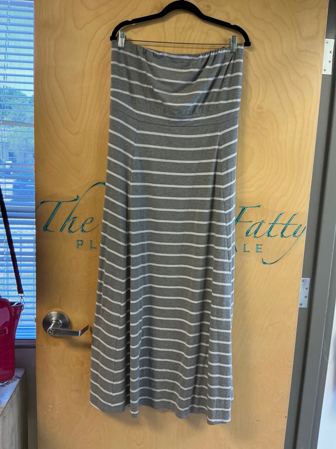 Torrid Strapless Dress - Gray and White - 3