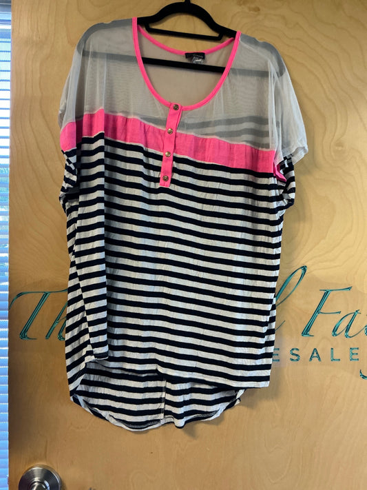 Siren Lily Blouse - Multicolor (Pink, Black, White, Transparent) - 2X