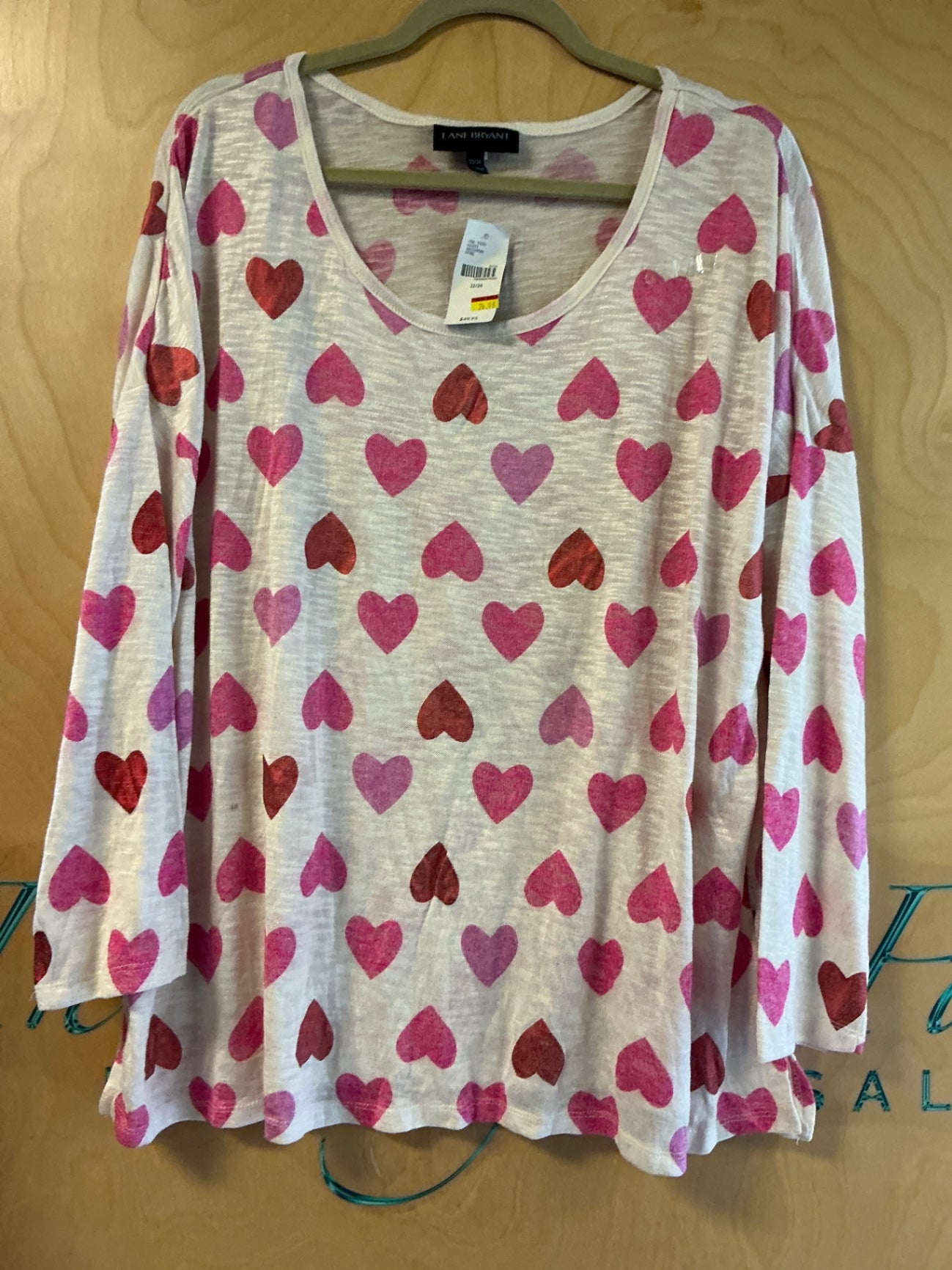 LANE BRYANT Blouse - Multiple shades of pink, red, and purple on a light background - 22/24