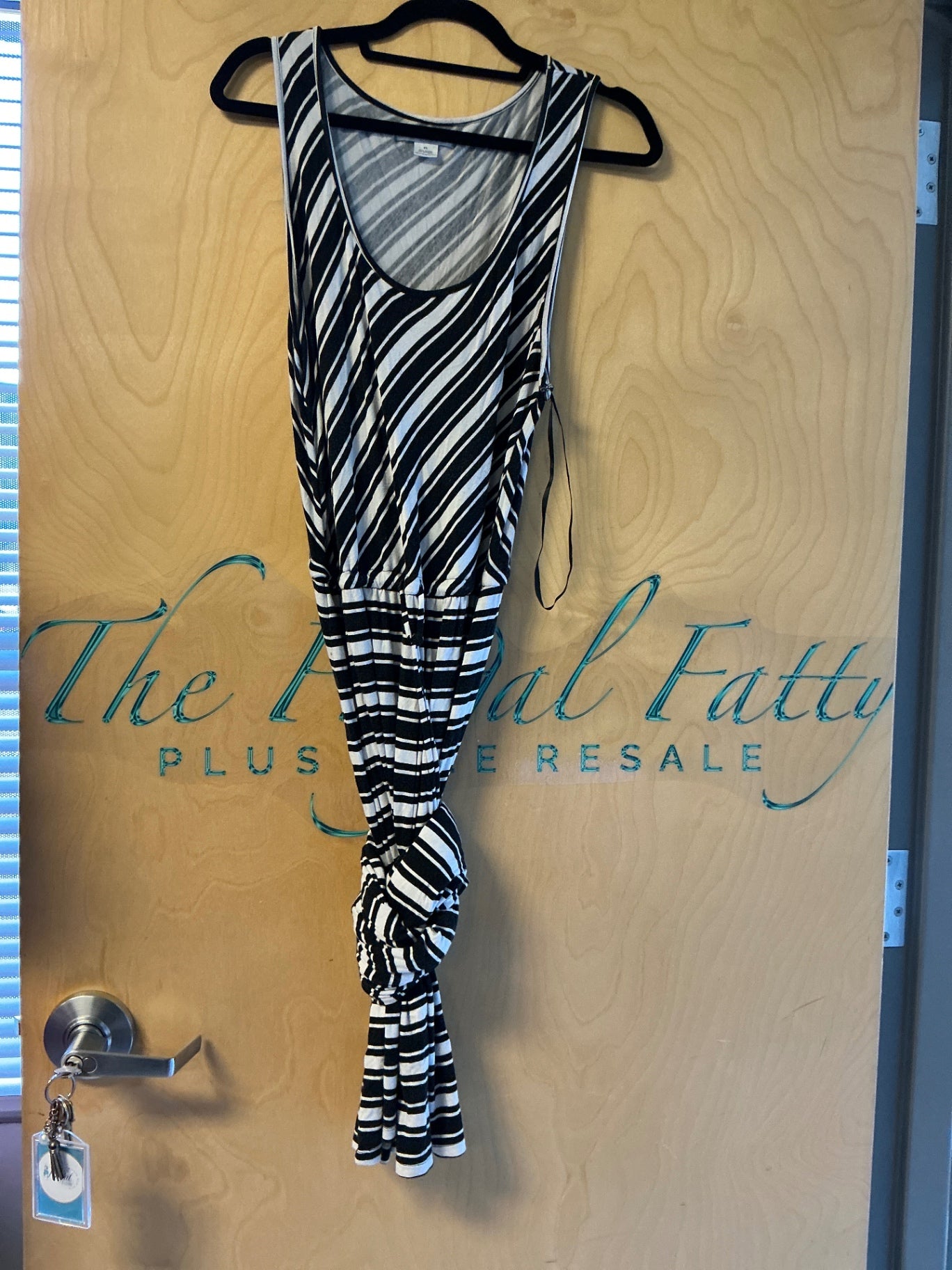 Liz Claiborne Sleeveless Dress - Black and White - XL