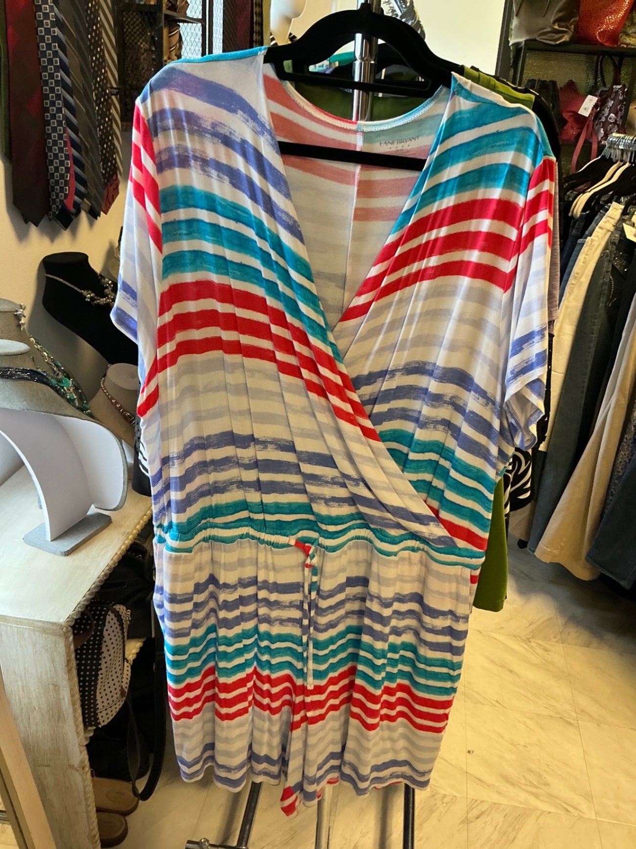 Lane Bryant Dress - Multicolor (Red, Blue, Teal, White) - 22/24