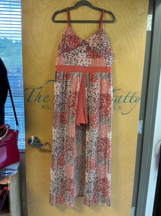 No Boundaries Skirted Romper - Pink, Red, Brown, White - XXXL