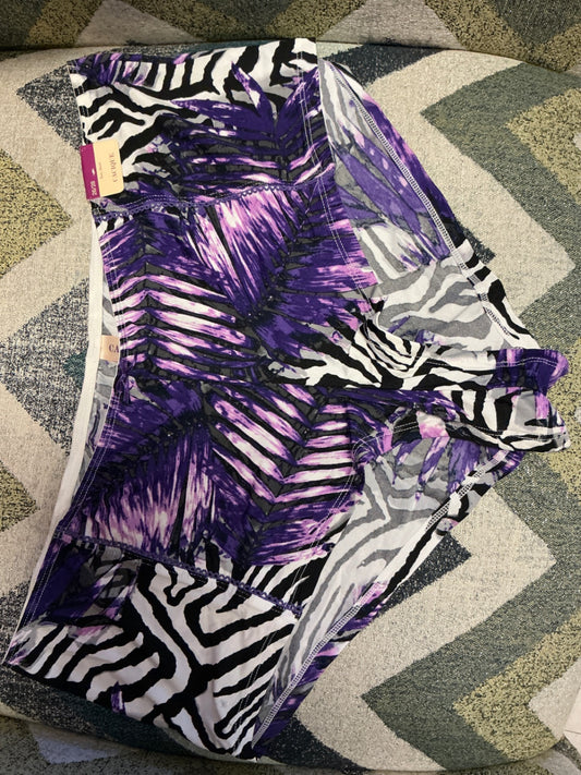 Lane Bryant Cacique Boy Short Panty - Purple, Black, White - 26/28 NWT