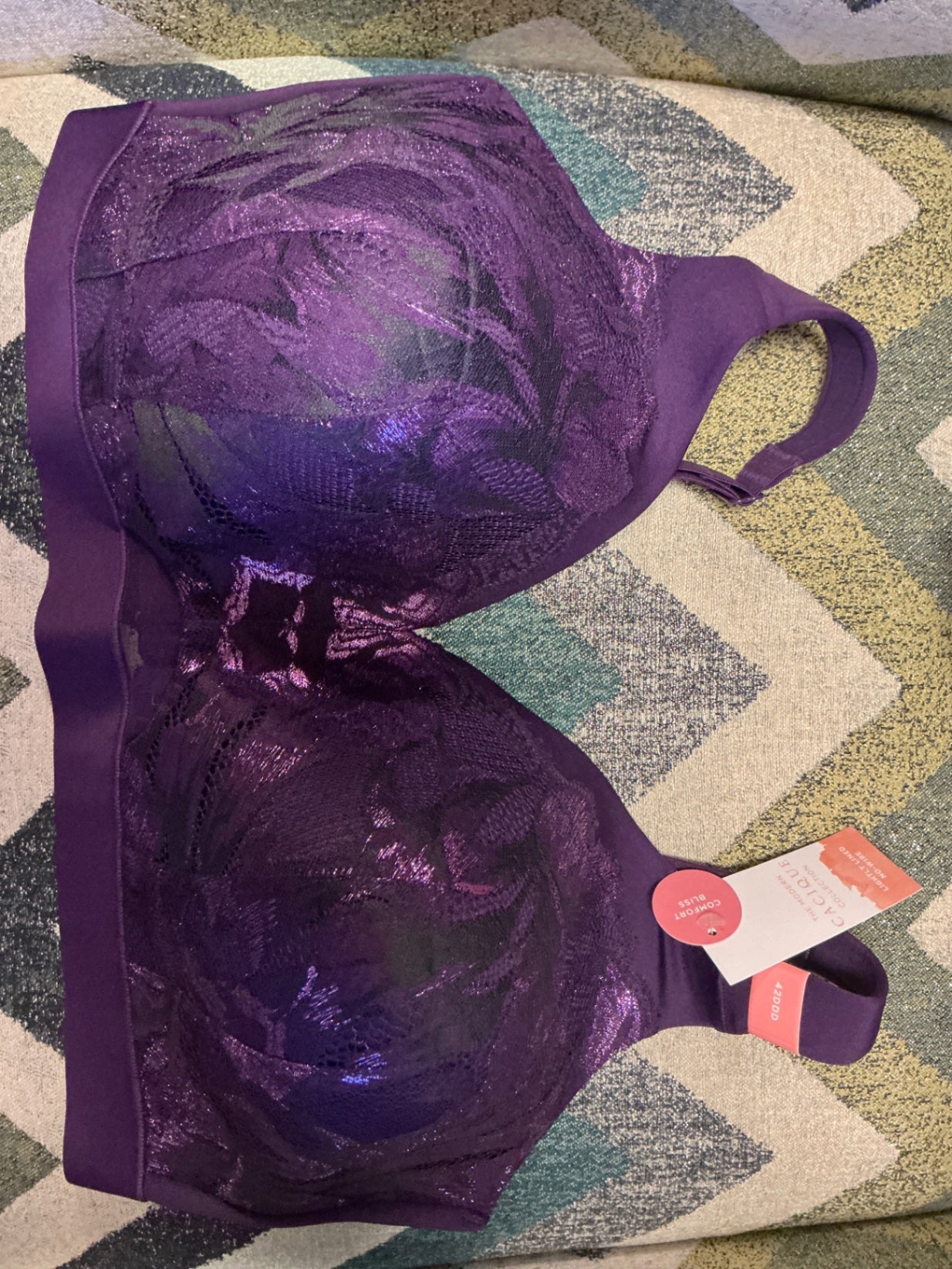 Lane Bryant Cacique Lightly Lined No Wire Bra - Purple - 42DDD NWT