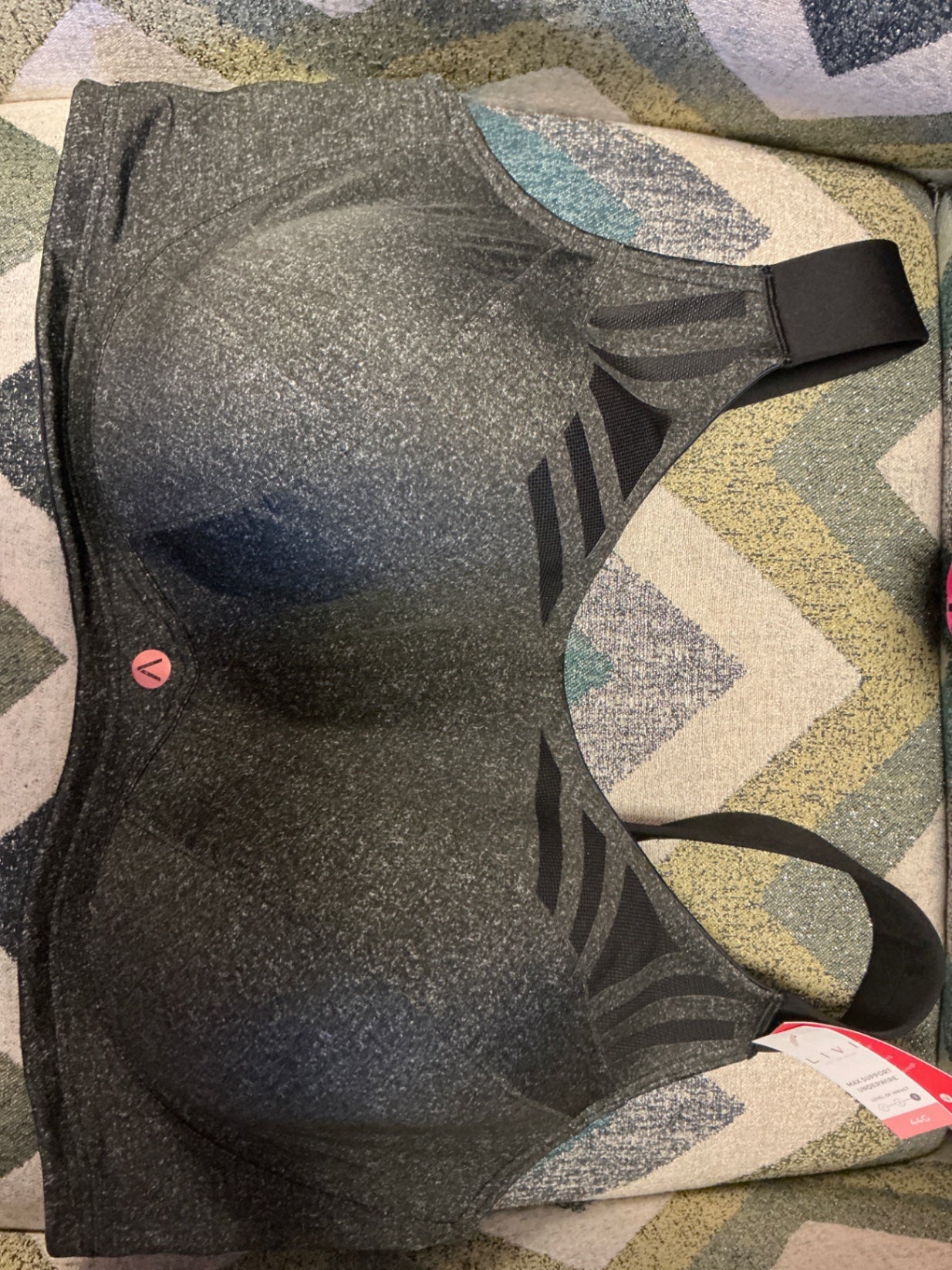 Lane Bryant Livi Max Support Underwire Sports Bra - Black and gray - 44C