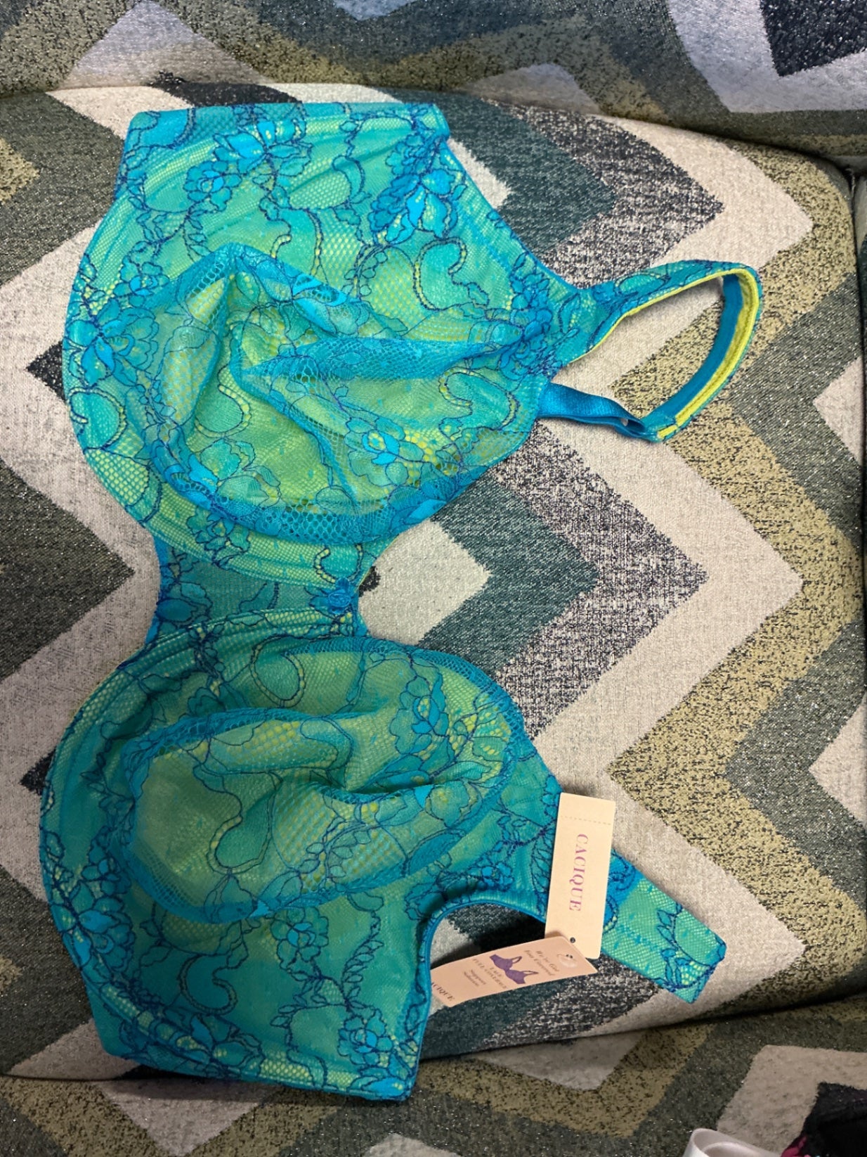 Lane Bryant Cacique Bra - Blue and green - 44H NWT