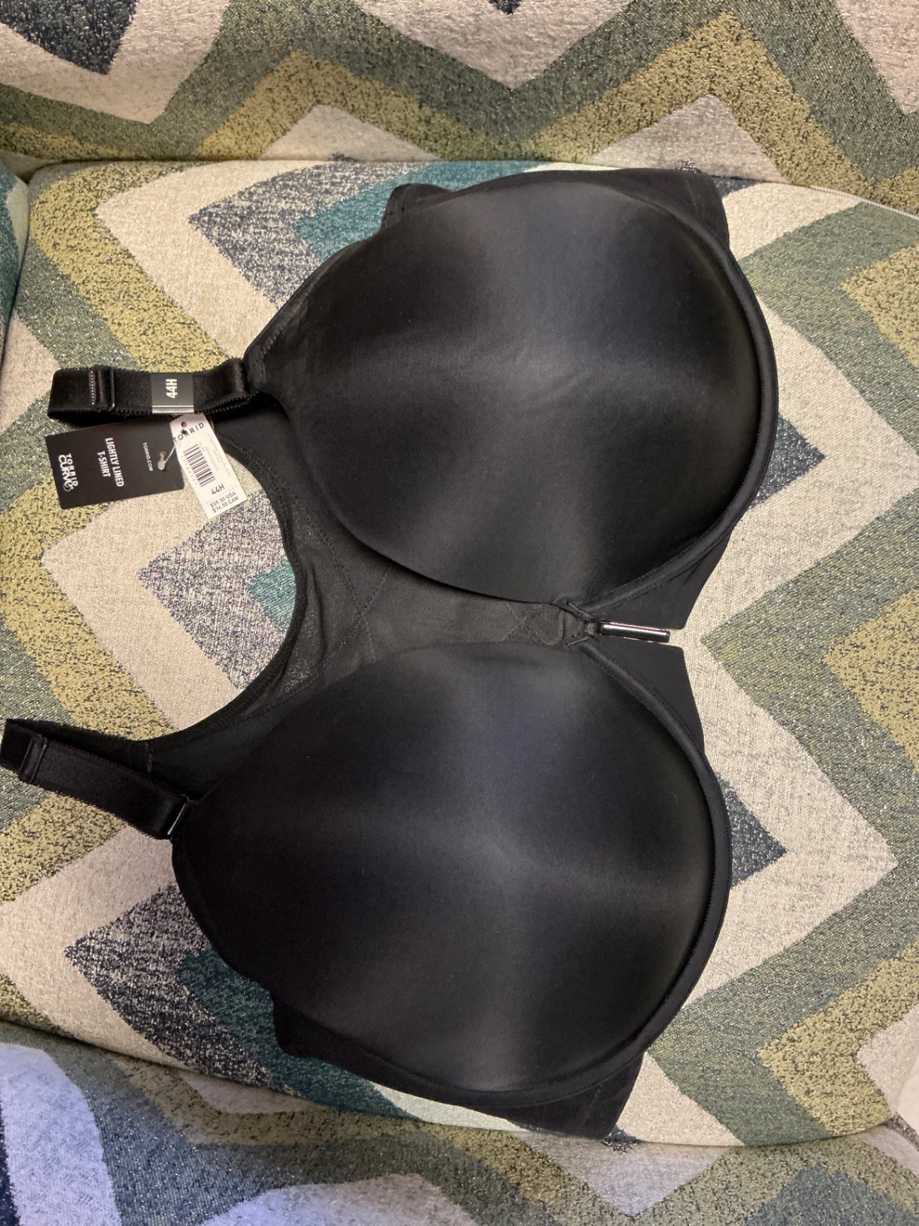 Torrid Lightly Lined Front Close Bra - Black - 44H NWT