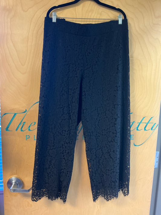 Isaac Mizrahi Live! Lace Pants - Black - 3XP