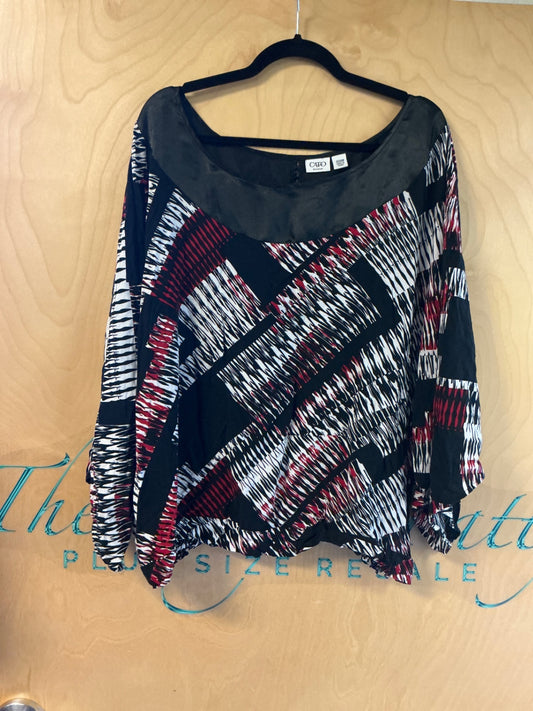 Cato Blouse - Multicolor (Red, Black, White) - 22/24