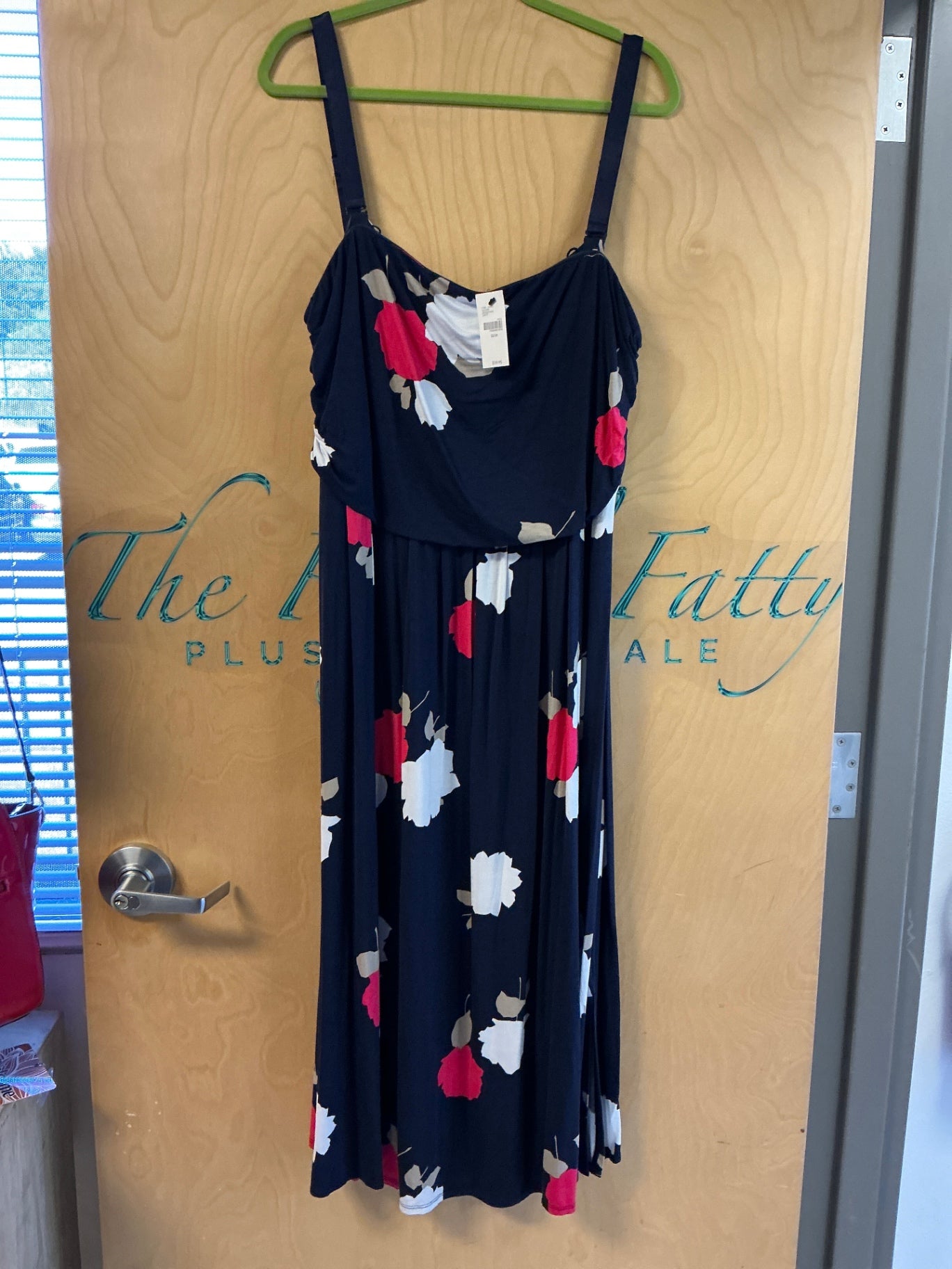 Lane Bryant Dress - Navy blue with white and pink floral print - 22/24 NWT
