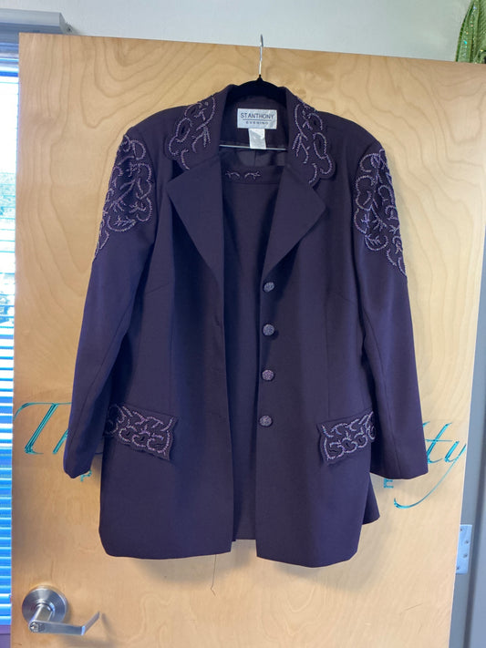 St. Anthony Evening Skirt Suit Set - Dark purple - 16