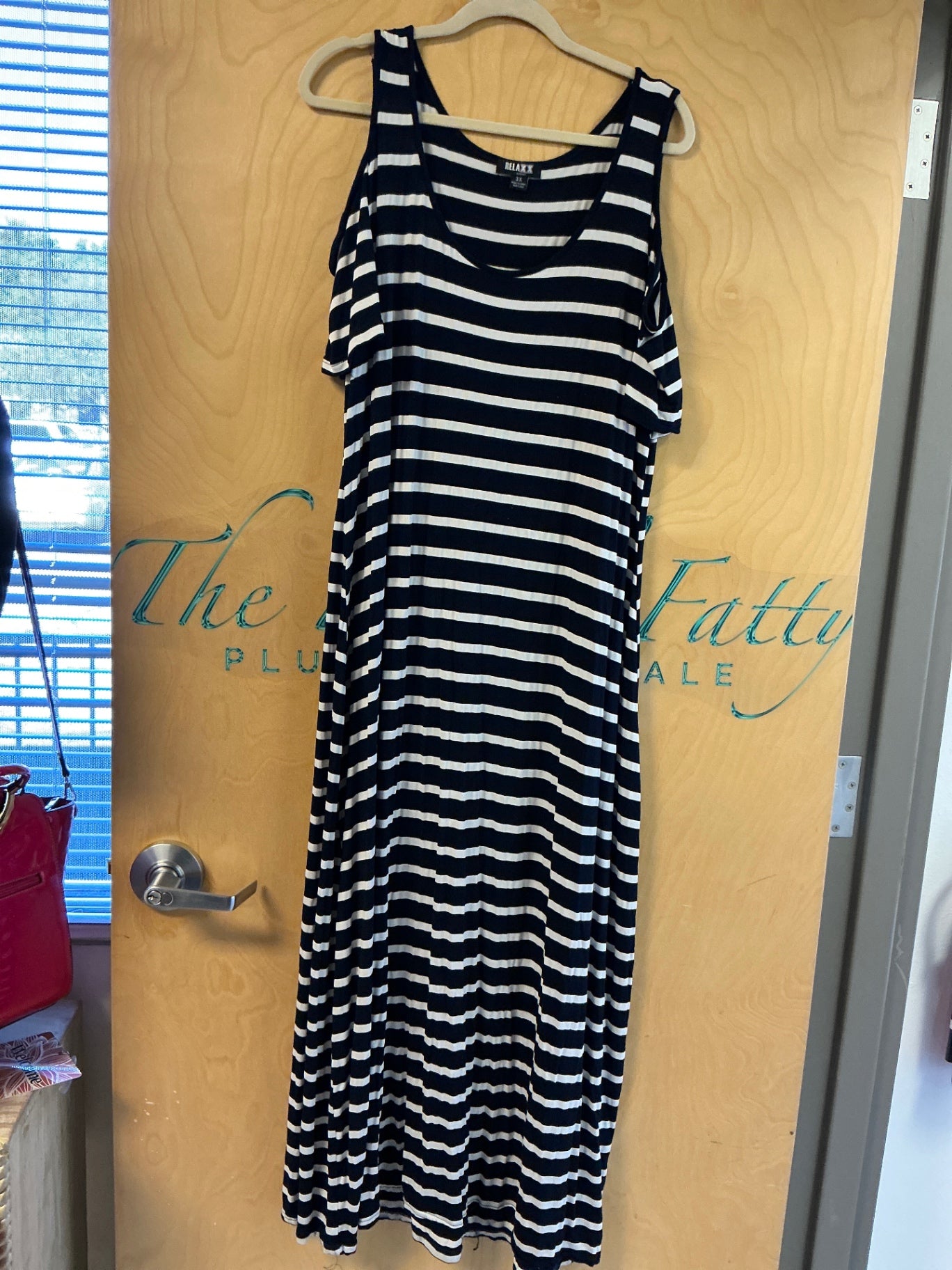 RELAXX Dress - Navy Blue and White - 3X