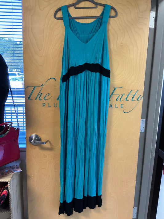 Lane Bryant Cacique Maxi Dress - Turquoise and Black - 26/28