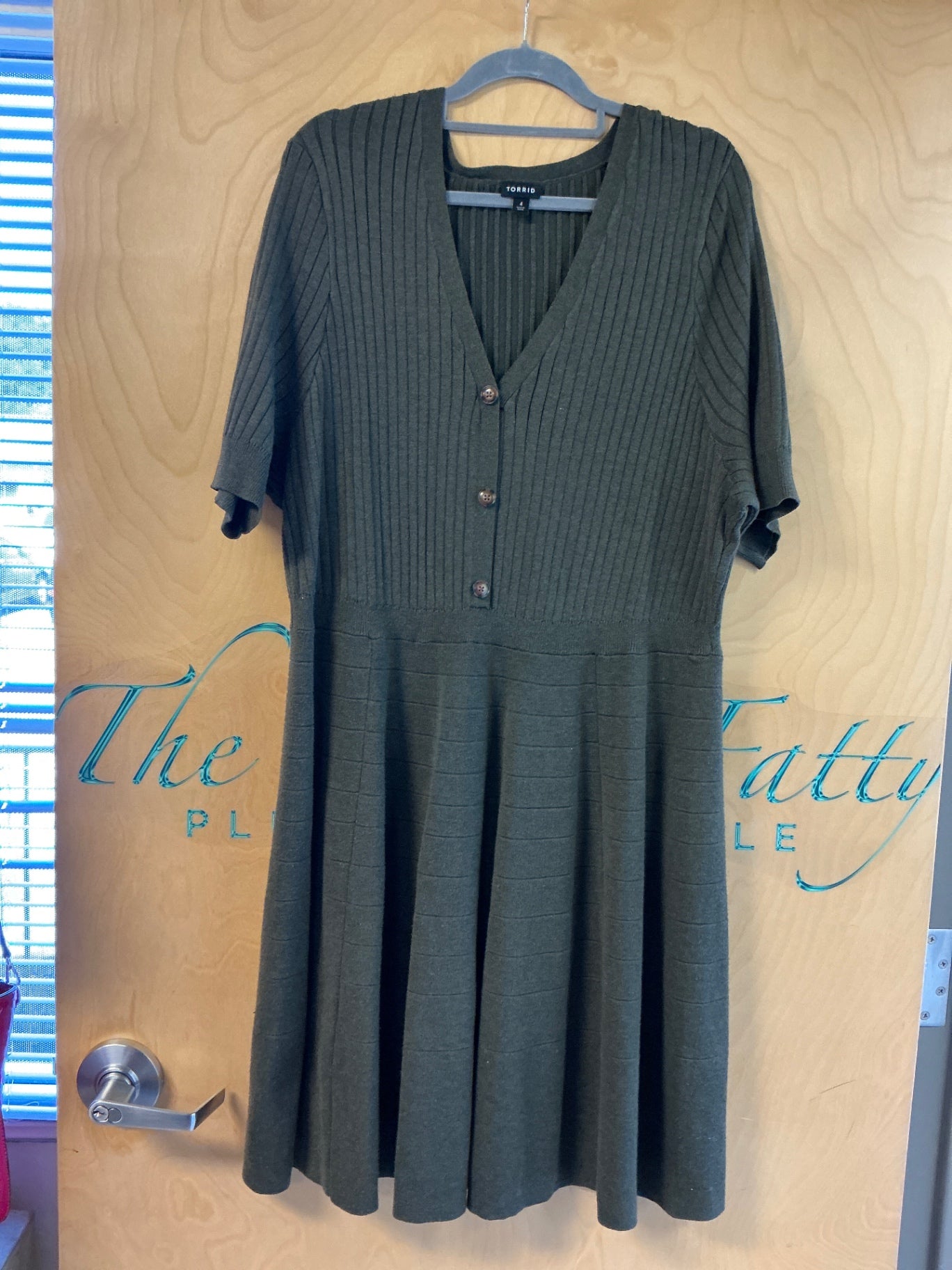 TORRID Sweater Dress - Olive Green - 4