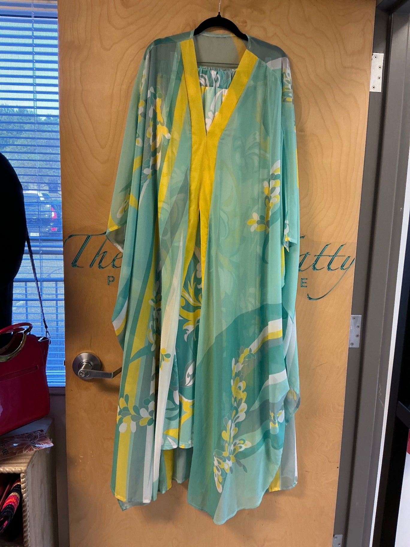 Kaftan w/Pants Set - Multicolor (mainly turquoise, yellow, white) - 2XL