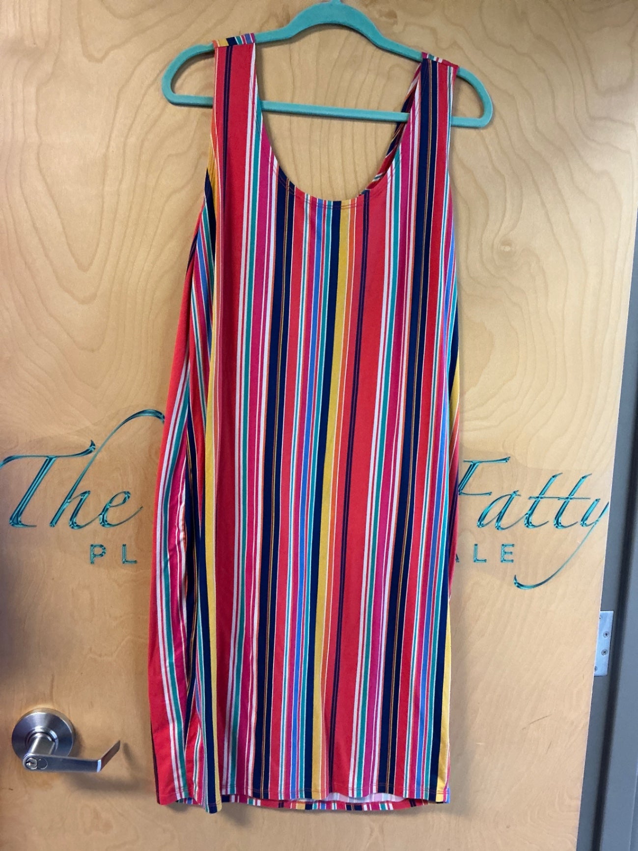 Love J Sleeveless Dress - Multi-color (red, blue, yellow, white, pink) - 3X
