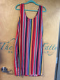 Love J Sleeveless Dress - Multi-color (red, blue, yellow, white, pink) - 3X