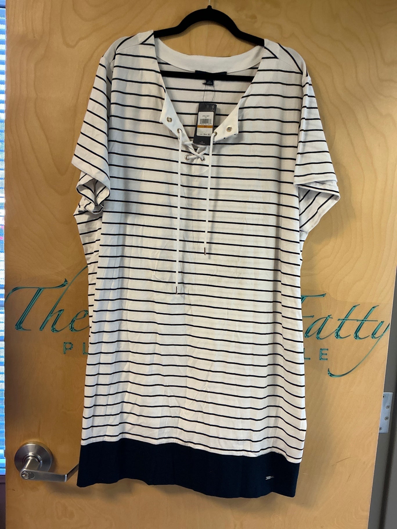 Tommy Hilfigure T-Shirt Dress - White with black stripes - 3X NWT